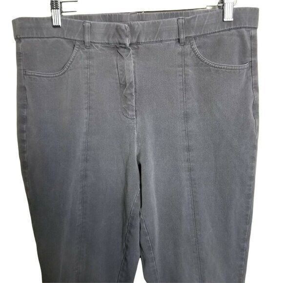 Isaac Mizrahi Womens Size 14T Gray  Solid BootCut Khaki Pants - Picture 4 of 9